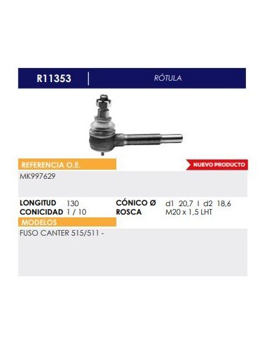 ROTULA FUSO CANTER M20X1,5 L-130mm IZQU.