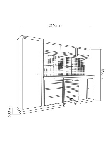 Conjunto de Muebles Modulares Para Taller (18...