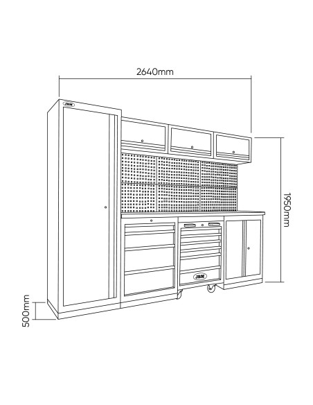 Conjunto de Muebles Modulares Para Taller (18 Piezas)