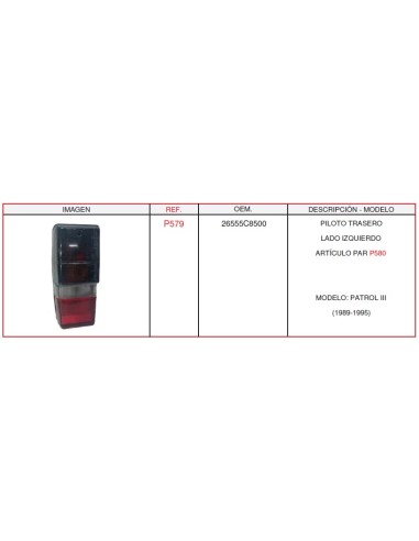 PILOTO COMPLETO TRASERO NISSAN PATROL IZQ
