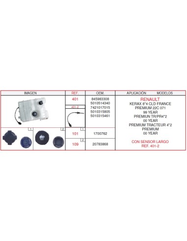 Sensor Bote expansion Renault Largo 401