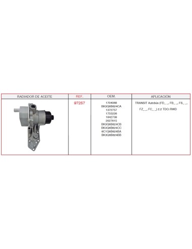 RADIADOR ACEITE FORD TRANSIT 2.2 TDCI
