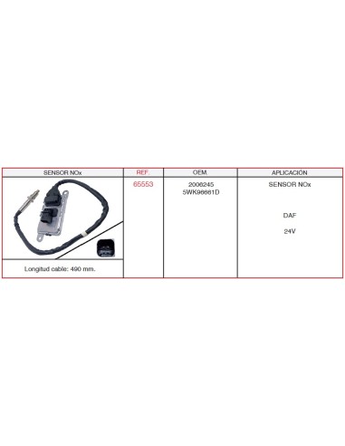 Sensor Nox Daf 24V 490Mm