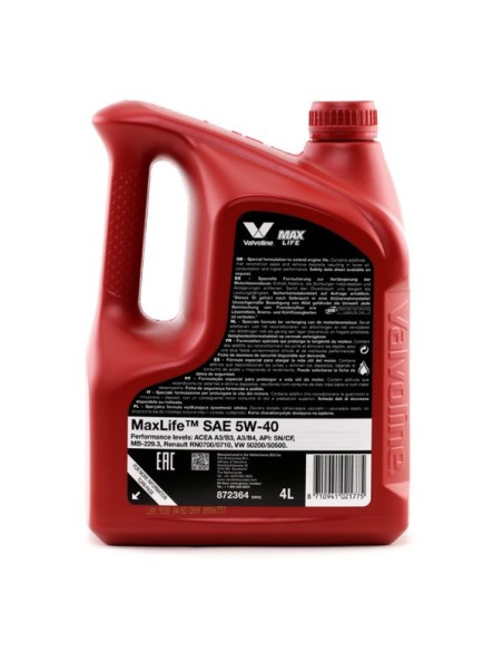 ACEITE DE MOTOR SINTÉTICO SAE 5W-40 4L