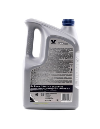 ACEITE MOTOR SINTÉTICO MST C4 SAE 5W-30 5L