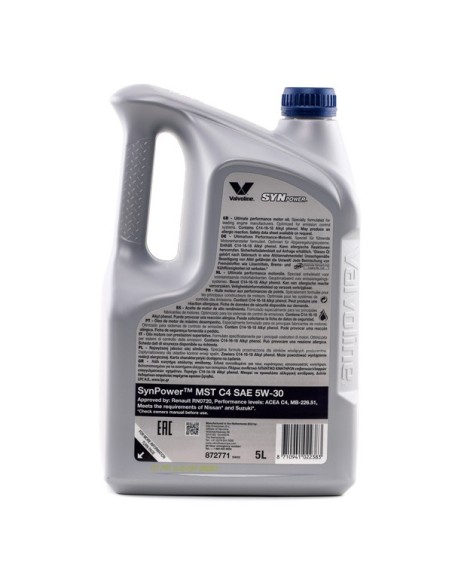 ACEITE MOTOR SINTÉTICO MST C4 SAE 5W-30 5L