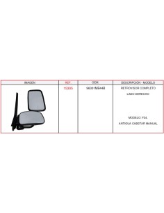 RETROVISOR COMPLETO RH NISSAN CABSTAR