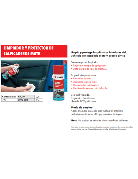 LIMPIADOR Y PROTECTOR DE SALPICADEROS SPRAY