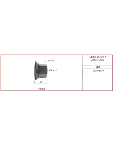 TUERCA M20X1.5 SW30