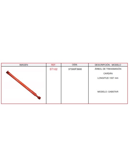 Transmision Cardan 1.557Mm Nissan Cabstar