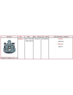 PINZA TRASERA LH NISSAN CABSTAR C/P