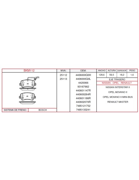 Kit Pastillas De Freno Wva.25112-25113