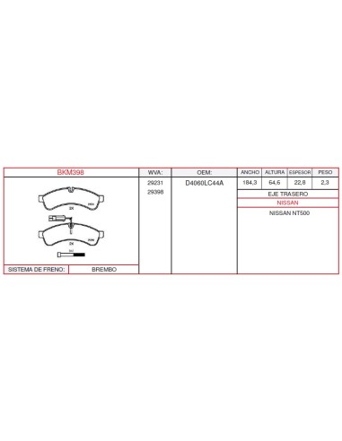 Pastilla De Freno Nissan