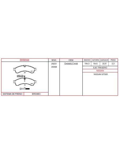 Pastilla De Freno Nissan
