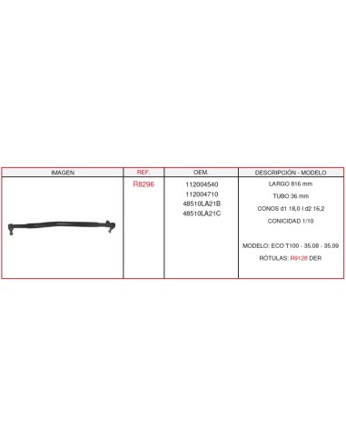 rótula NISSAN CABSTAR derecha R8296