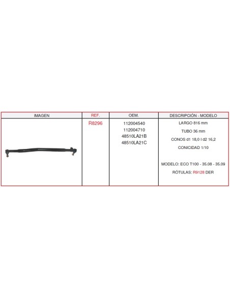 BARRA DIRECCION NISSAN ECOTEC