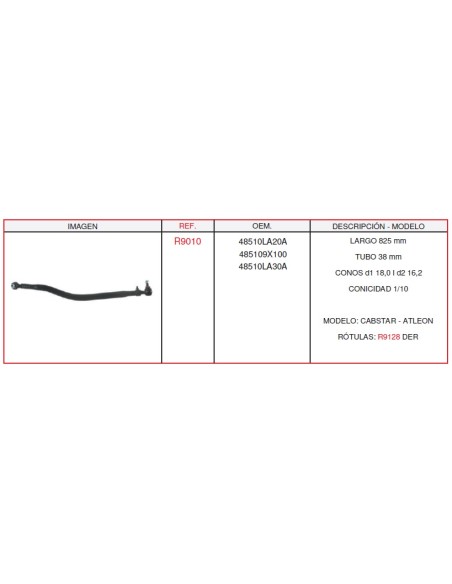 BARRA DIRECCION NISSAN ECOTEC