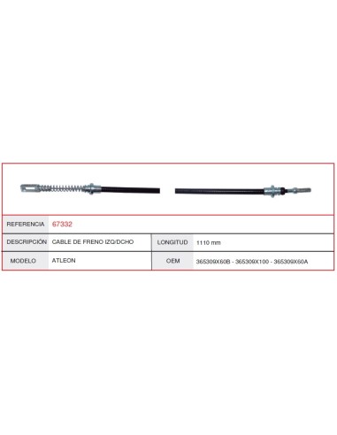 CABLE FRENO NISSAN ATLEON DCH/IZQ
