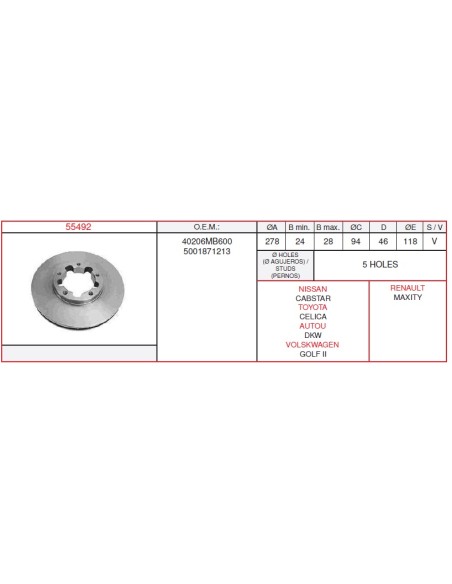 Disco De Freno Nissan