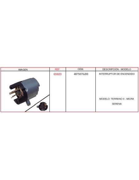 INTERRUPTOR DE ENCENDIDO NISSAN TERRANO II