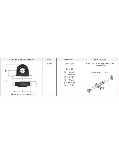 SOPORTE TRANSMISION 45X19X56X168