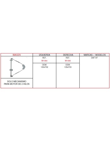ELEVALUNA DCH.DAF XF SIN MOTOR