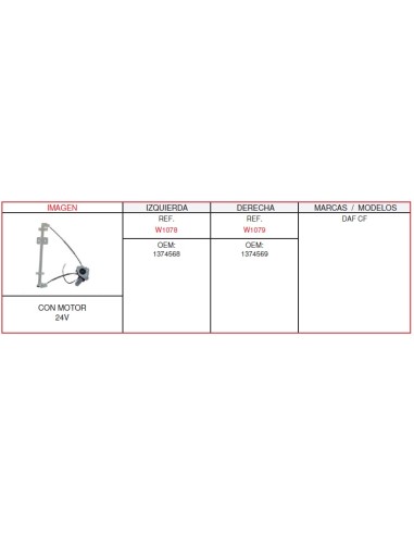 ELEVALUNA IZQ.DAF CF CON MOTOR 2 PINS