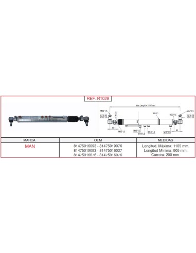 Cilindro De Direccion - Man