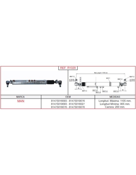 Cilindro De Direccion - Man
