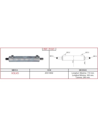 cilindro hidráulico de dirección VOLVO R1021