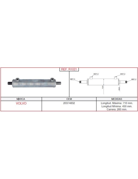 cilindro hidráulico de dirección VOLVO R1021