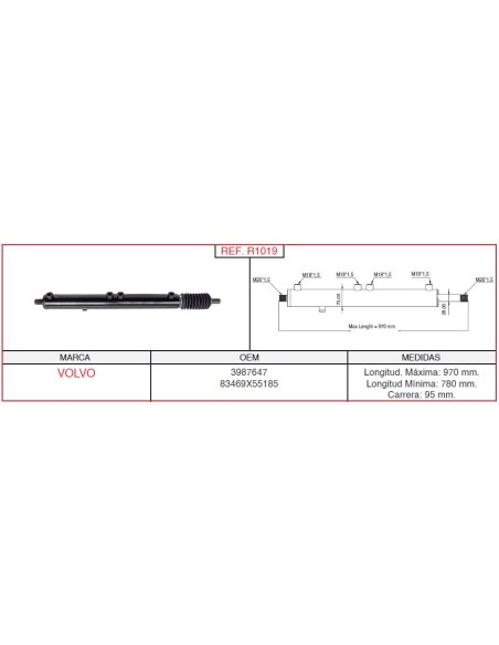 cilindro hidráulico de dirección VOLVO R1019