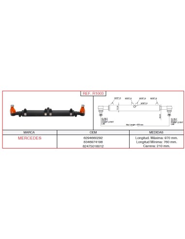 cilindro hidráulico de dirección MERCEDES R1003