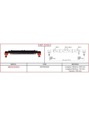 cilindro hidráulico de dirección MERCEDES R1002