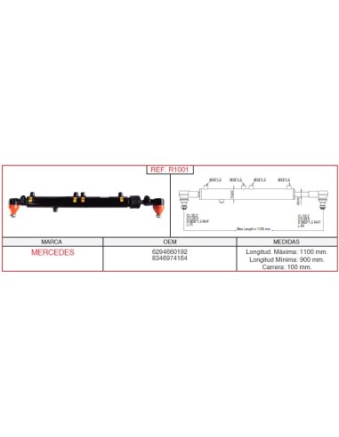 cilindro hidráulico de dirección MERCEDES R1001