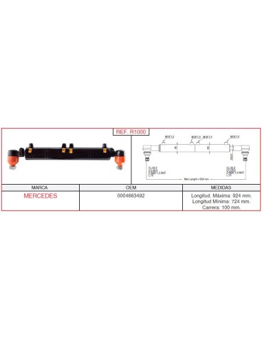 cilindro hidráulico de dirección MERCEDES / MAN R1000