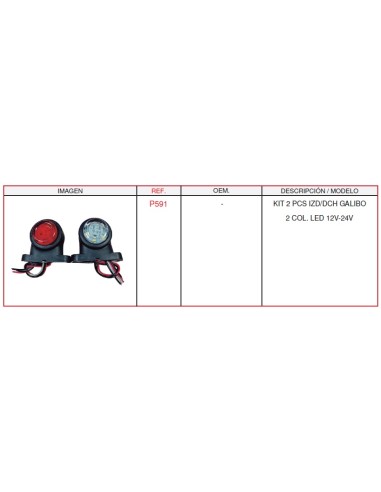KIT IZD. Y DCH. GALIBO 2 COL. LED 12V-24V