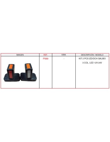 KIT IZD. Y DCH. GALIBO 3 COL. LED 12V-24V