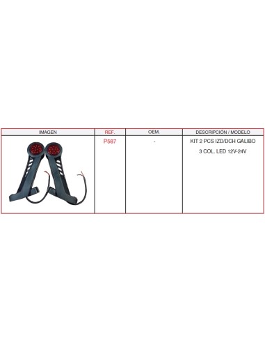KIT IZD. Y DCH. GALIBO 3 COL. LED 12V-24V