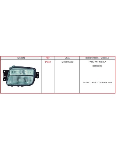 Faro Del. Dcho. Mitsubishi Canter