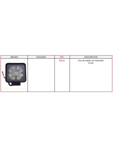 Faro De Trabajo Con Interruptor 9 Led