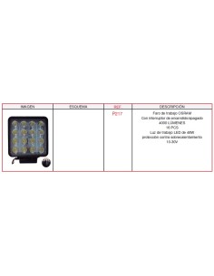 Faro De Trabajo 16 Led Con Interruptor