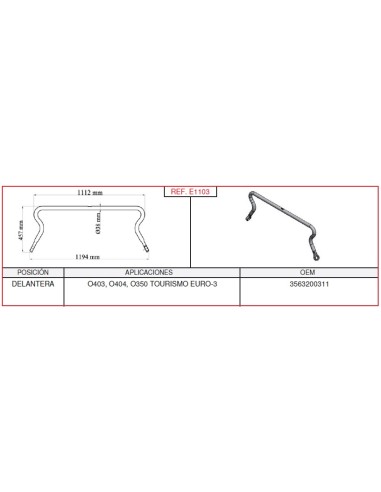 Barra Estabilizadora Mercedes L-1194Mm