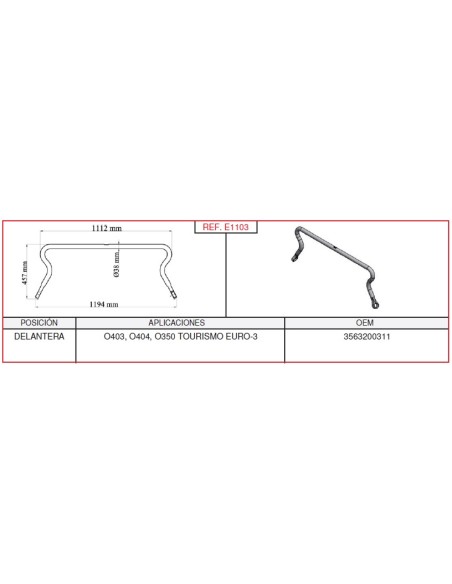 Barra Estabilizadora Mercedes L-1194Mm