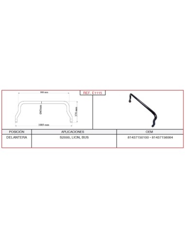 Barra Estabilizadora Man L-1005Mm