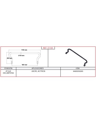 Barra Estabilizadora Mercedes Actros