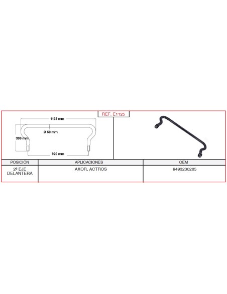 Barra Estabilizadora Mercedes Actros