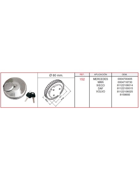 TAPÓN COMBUSTIBLE MER-MAN.IVEC.CROM. 80m