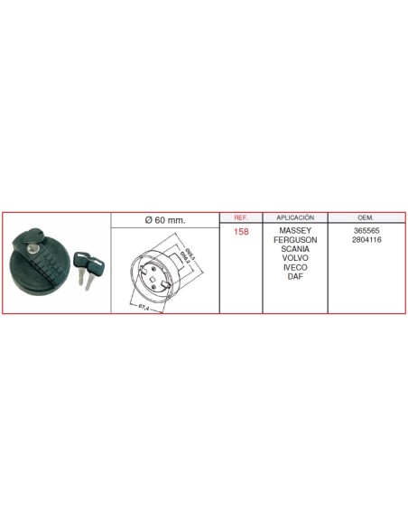 Tapón De Combustible IVECO DAF CASALS 158