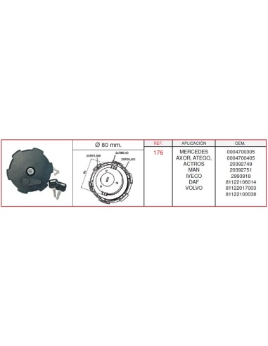TAPÓN COMBUSTIBLE 80mm